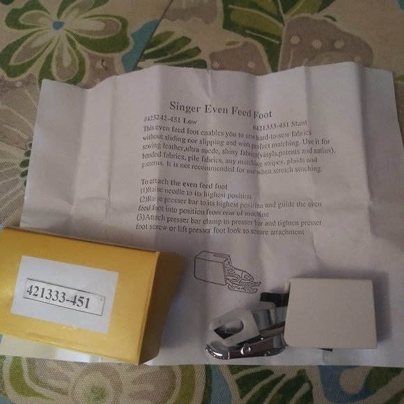 Singer Other - COPY - 2424 Singer # 421333-451 Sewing Machine Even Feed Foot